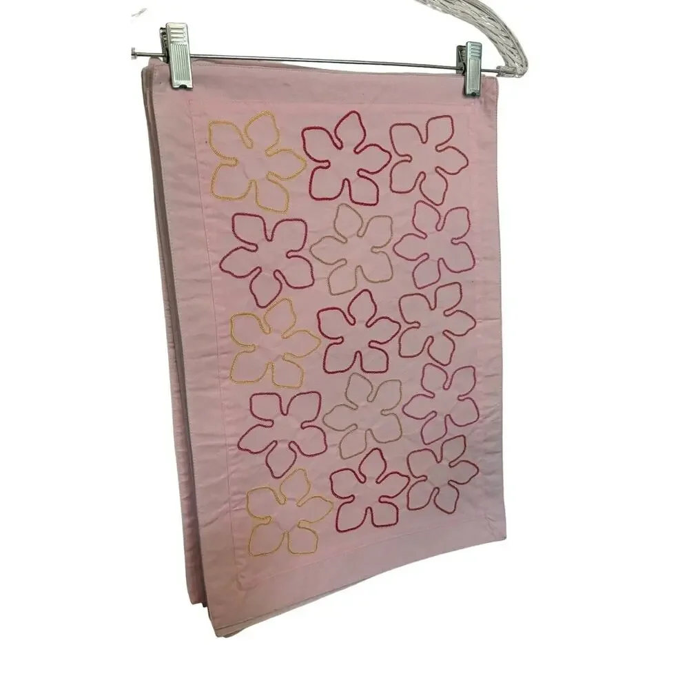 Hand Embroidered Placemats‎ (8) Pink Multicolor Kitchenware Dinner Party READ